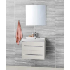 Badeværelsesmøbler ^ Milobad NORDIC DECK NATURE BADMØBEL HVID 2 SKUFFER 61 CM