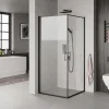 Brusevægge ^ Milobad SORT PROFIL BRUSEDØR KLART GLAS 90 CM