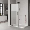 Brusevægge ^ Milobad SORT PROFIL BRUSEVÆG KLART GLAS 100 CM