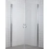 Brusevægge ^ Milobad 90X90X195 CM LIGE BRUSEHJØRNE FROST 90 CM
