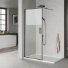 Brusevægge ^ Milobad SORT PROFIL BRUSEVÆG KLART GLAS 80 CM