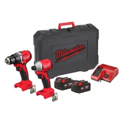 Bore- & Skruemaskiner ^ MILWAUKEE M18 BLCPP2B-402C SKRUEMASKINESÆT AKKU MED BATTERI OG LADER
