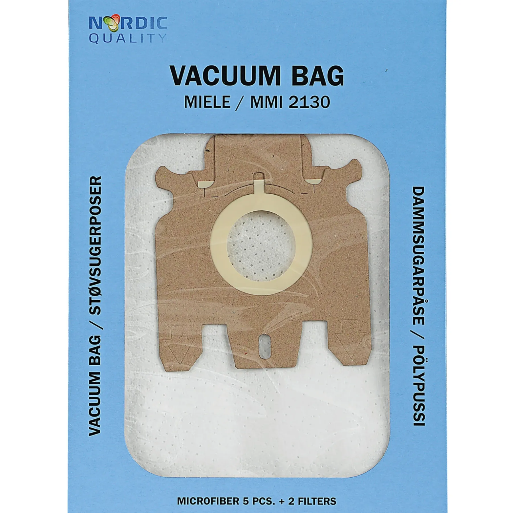 Støvsugere ^ Nordic Quality MMI 2130 STØVSUGERPOSE 5 STK. + 2 FILTRE
