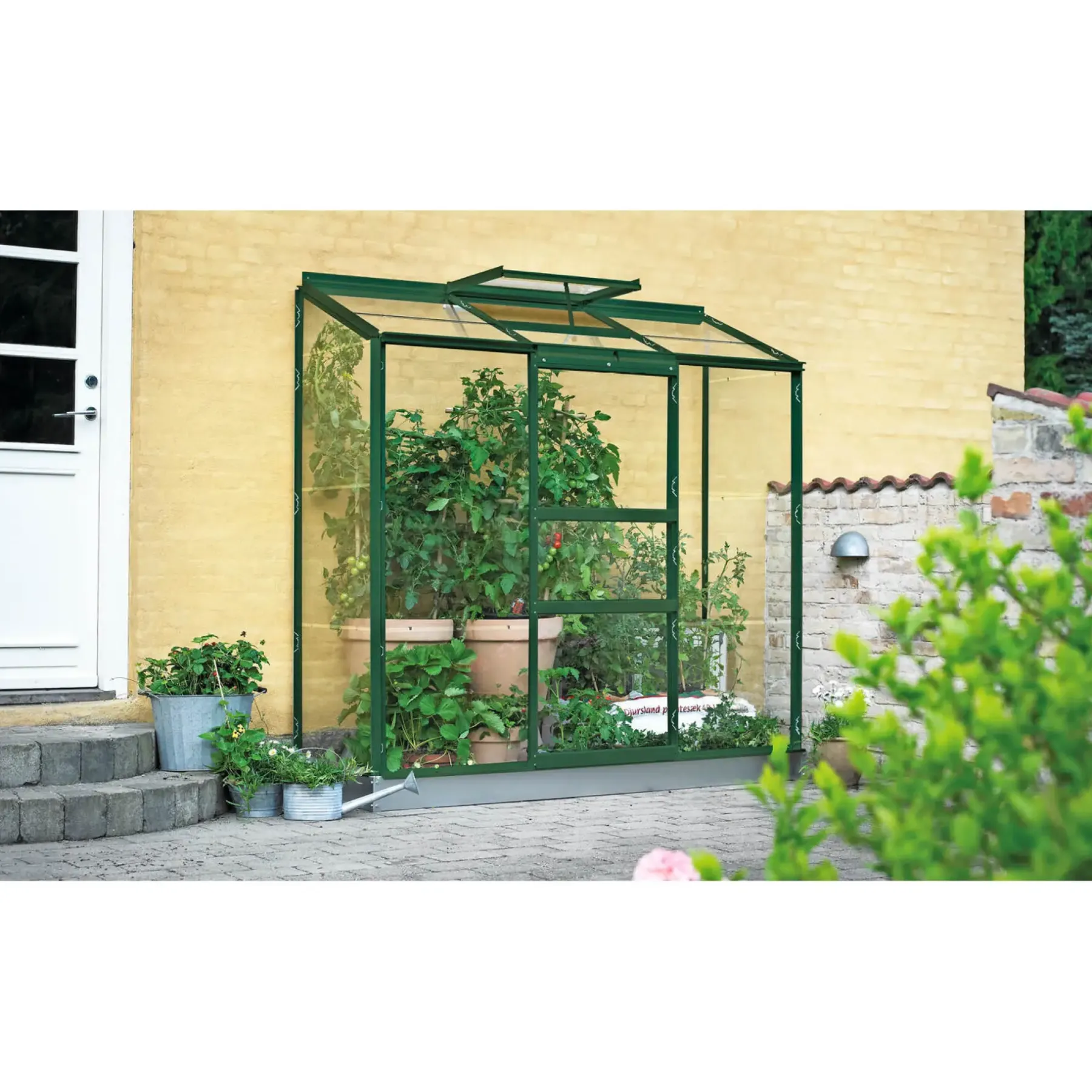 Vægdrivhuse ^ Outrium VÆGDRIVHUS 3 MM DELT GLAS GRØN 1,3 M2