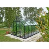 DRIVHUS INKL. SOKKEL 3 MM HÆRDET GLAS HELE BANER SORT 9,9 M2>Outrium Outlet