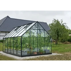 Drivhuse ^ Outrium DRIVHUS INKL. SOKKEL 3 MM DELT GLAS SORT 9,9 M2
