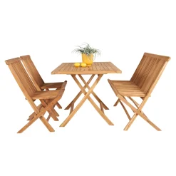 JAVA/SYROS BORD + 2 STOLE + BÆNK HAVEMØBELSÆT TEAK>Outrium Hot