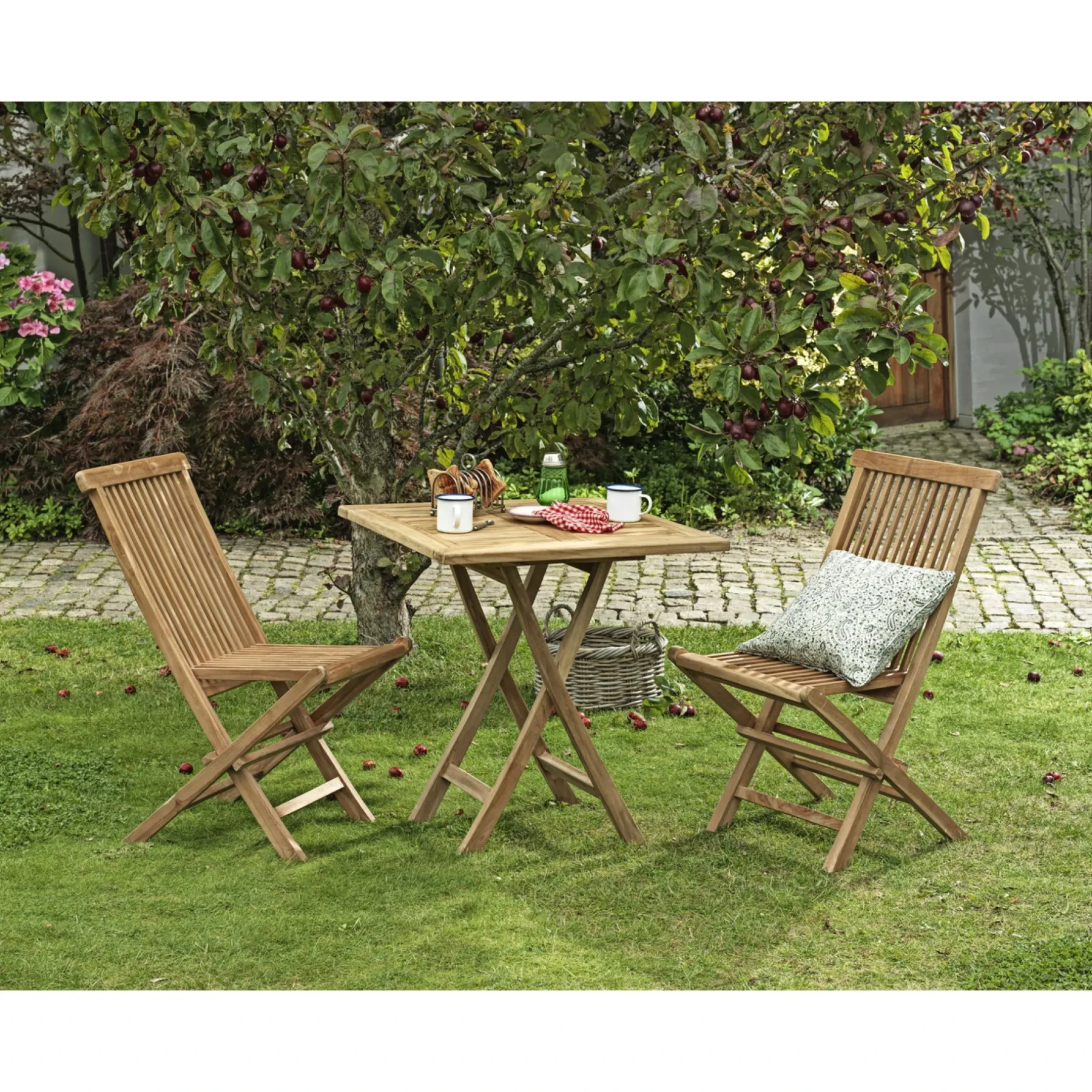 Cafesæt ^ Outrium JAVA/SYROS MED 2 STOLE CAFESÆT TEAK