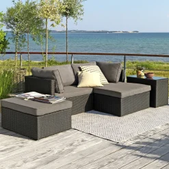 Lounge Havemøbler ^ Outrium LISSABON SOFASÆT SORT