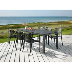 PISA/MURCIA BORD + 6 STOLE HAVESÆT SORT>Outrium Discount