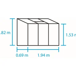 VÆGDRIVHUS 3 MM DELT GLAS SORT 1,3 M2>Outrium Sale