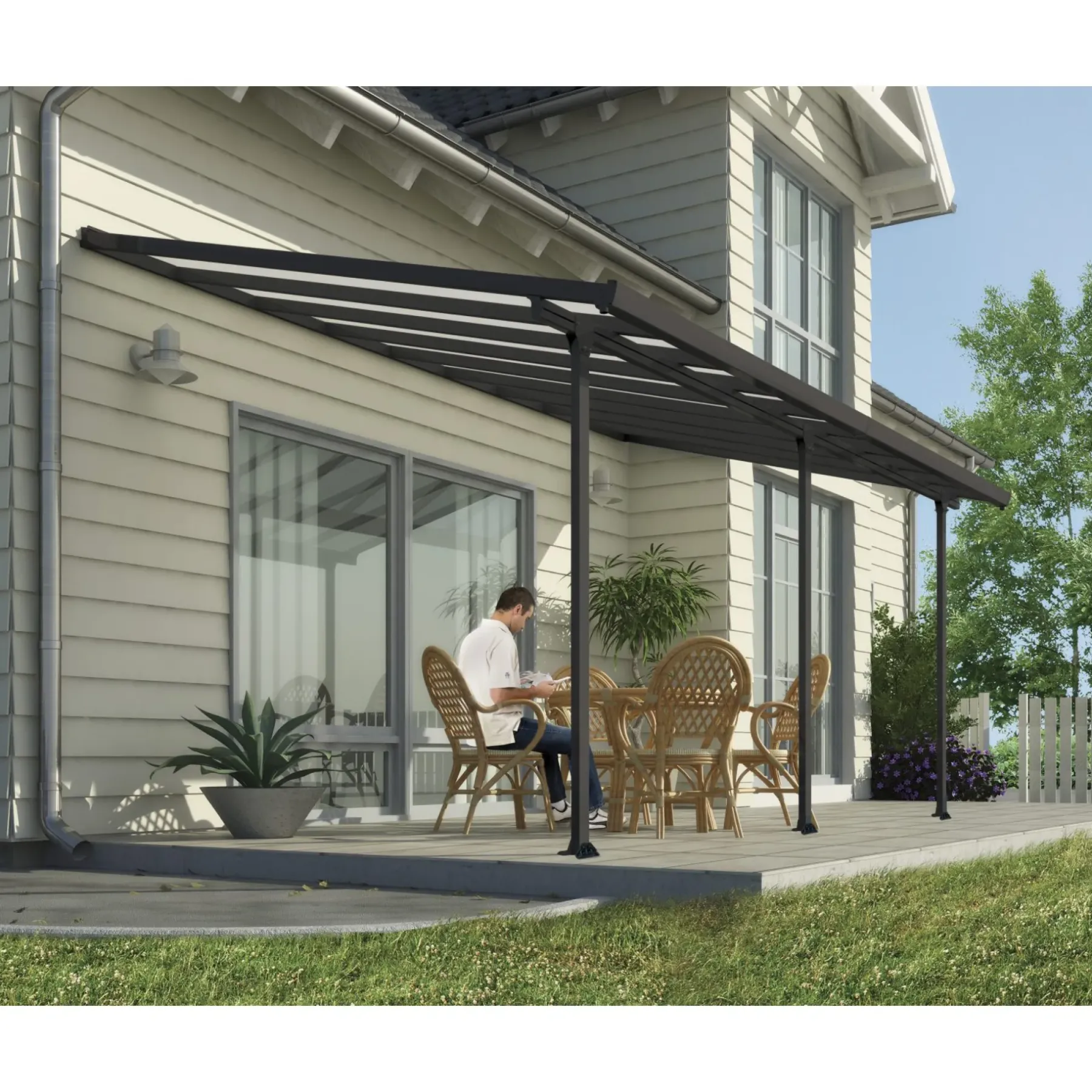 Terrasseoverdækninger ^ PALRAM CANOPIA CANOPIA FERIA TERRASSEOVERDÆKNING 16,1 M2