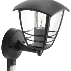 Væglamper Ude ^ Philips CREEK OP M/SENSOR UDENDØRS VÆGLAMPE SORT 60W