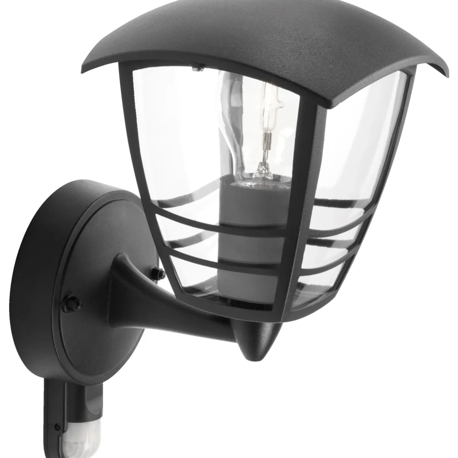 Væglamper Ude ^ Philips CREEK OP M/SENSOR UDENDØRS VÆGLAMPE SORT 60W