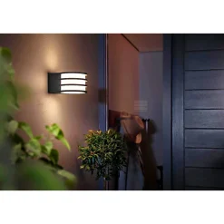 Smart Belysning ^ Philips Hue W LUCCA UDENDØRS VÆGLAMPE 9W ANTRACITGRÅ