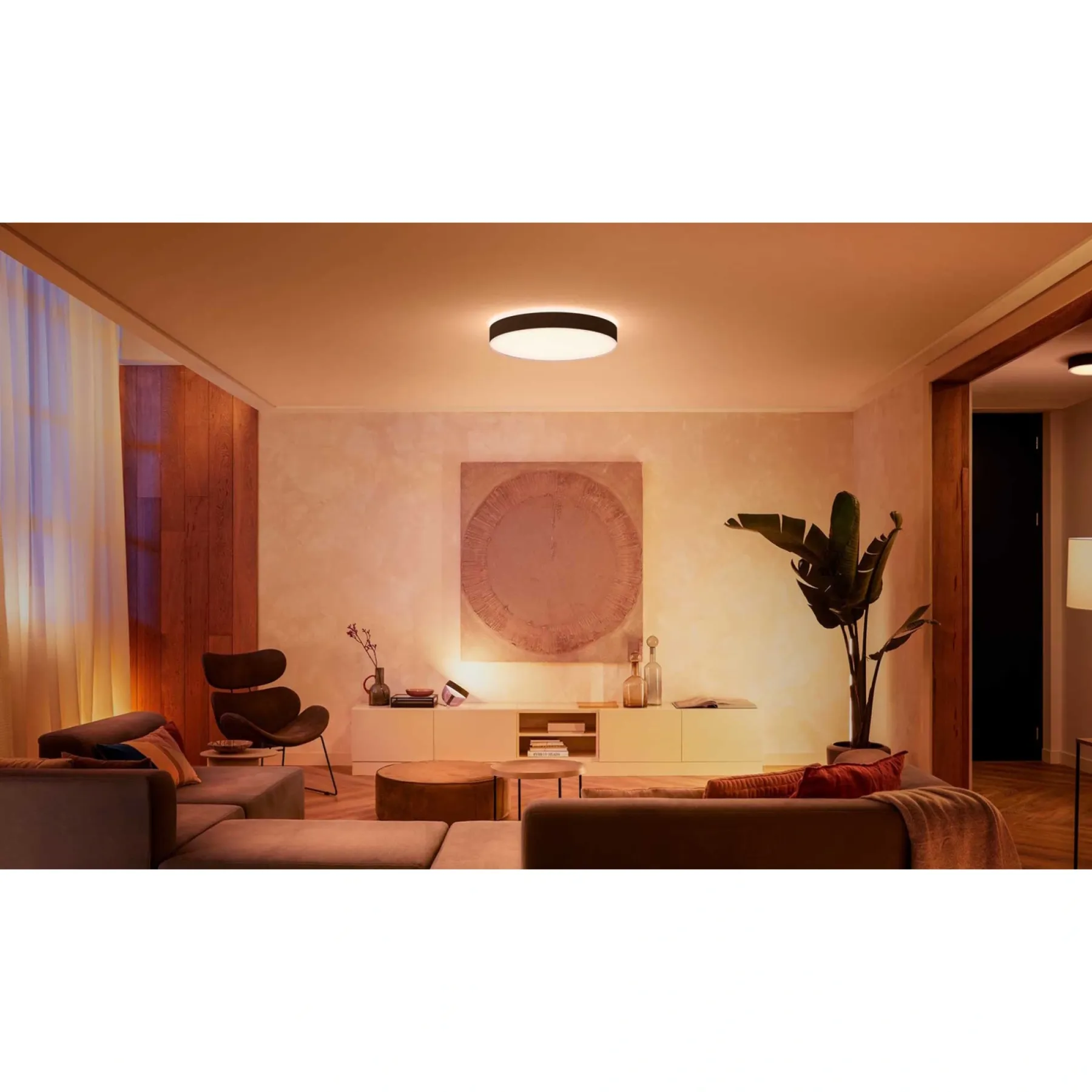Smart Belysning ^ Philips Hue WA ENRAVE XL PLAFOND 48W SORT 600 MM