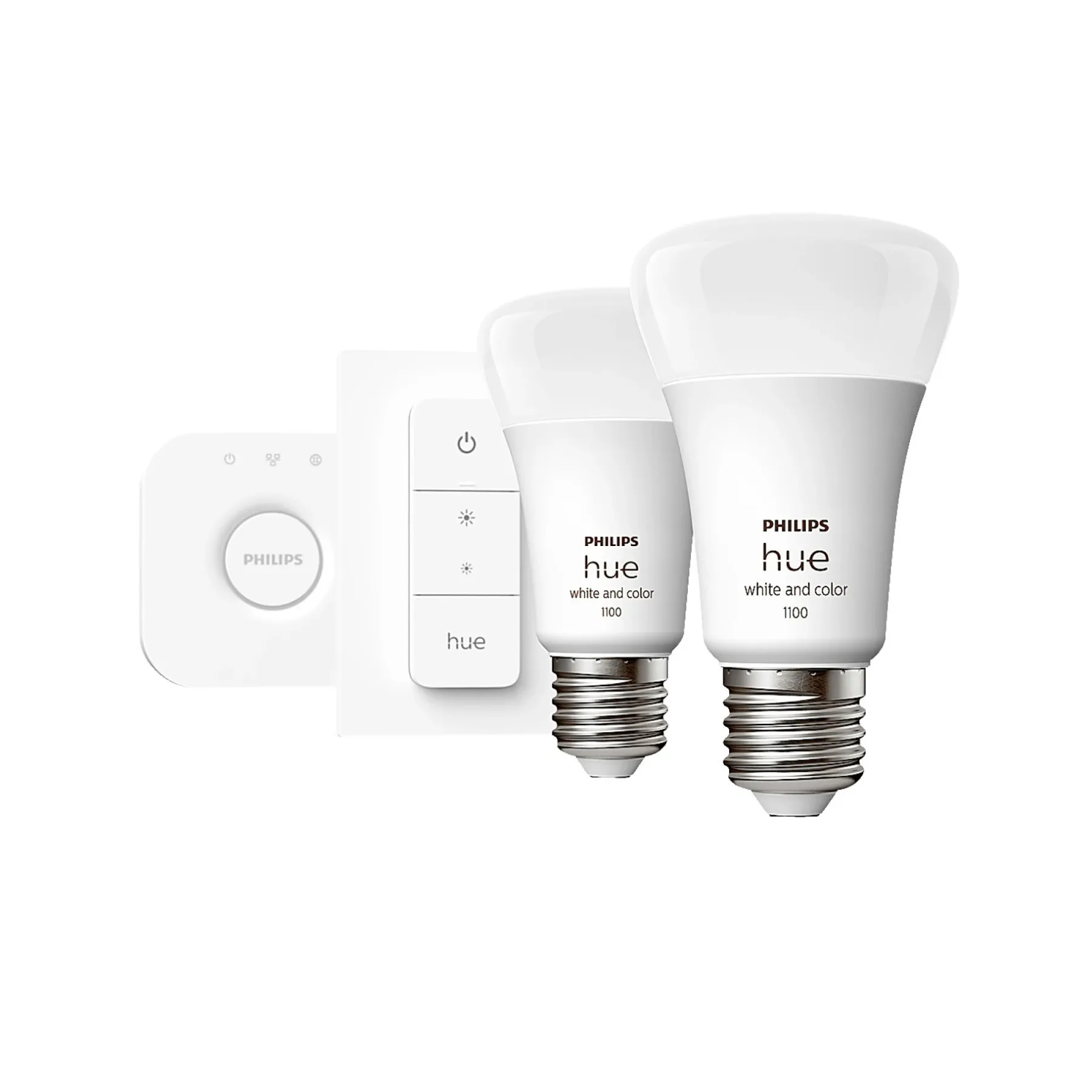 Smart Belysning ^ Philips Hue WCA 2 X E27, BRIDGE & DIM. SWITCH STARTSÆT