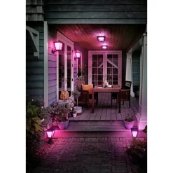 Smart Belysning ^ Philips Hue WCA ECONIC SQUARE UDENDØRS VÆGLAMPE 15W SORT