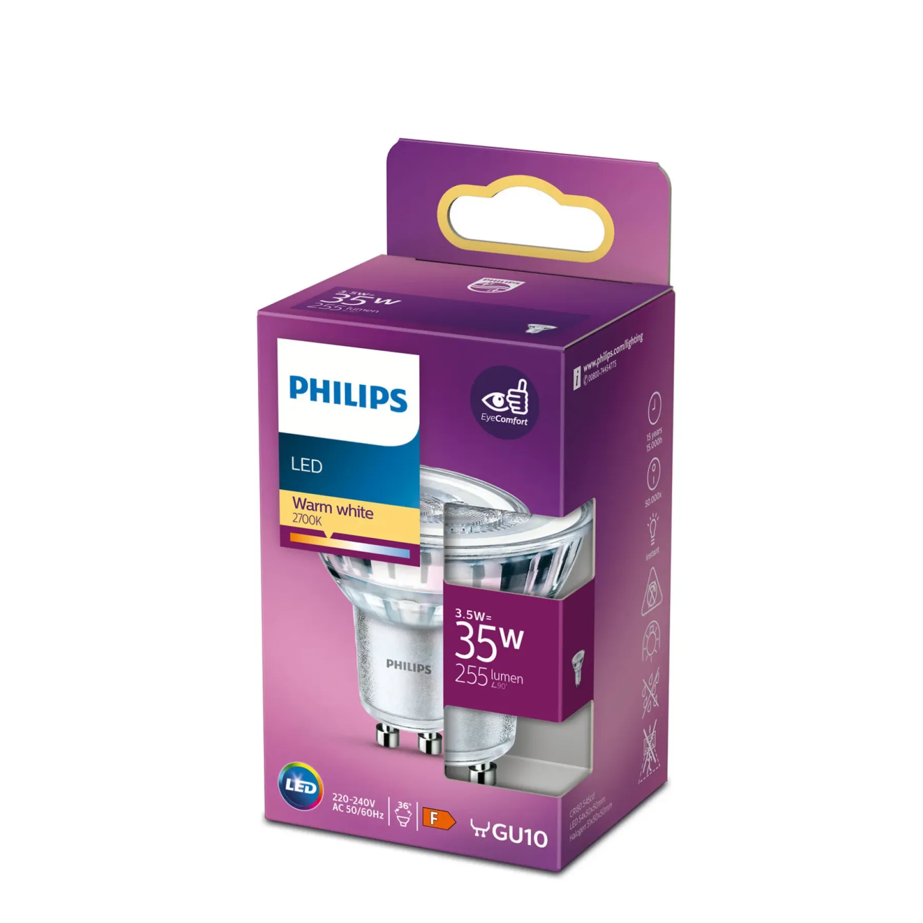 Led ^ Philips LED PÆRE SPOT GU10 4W