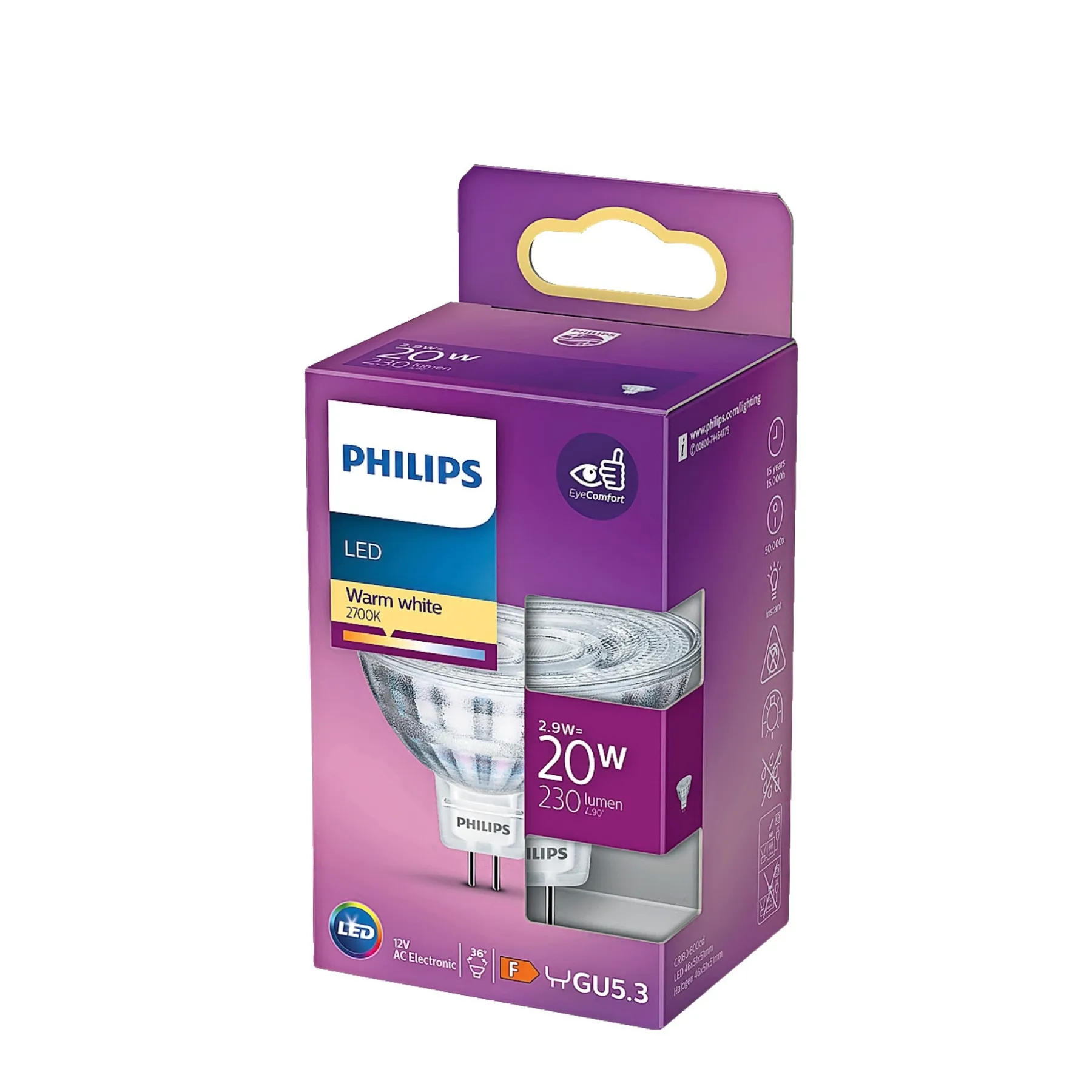 Led ^ Philips LED PÆRE SPOT GU5.3 3W