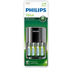 Batterier ^ Philips MULTILIFE SCB1490 BATTERIOPLADER 4 X AA