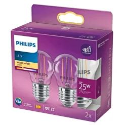 Led ^ Philips P45 LED PÆRE STANDARD E27 2W