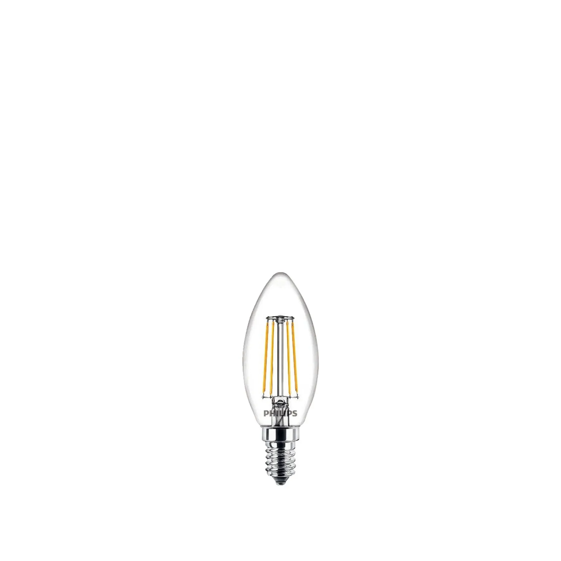 Led ^ Philips 2-PAK KLAR LED PÆRE KERTE E14 4W