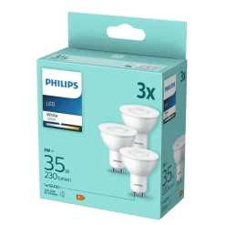 Led ^ Philips 3-PAK LED PÆRE SPOT GU10 3W