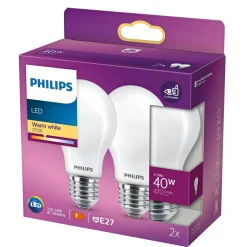 Led ^ Philips 2-PAK LED PÆRE STANDARD E27 5W