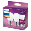 Led ^ Philips 2-PAK MAT LED PÆRE KRONE E27 4W