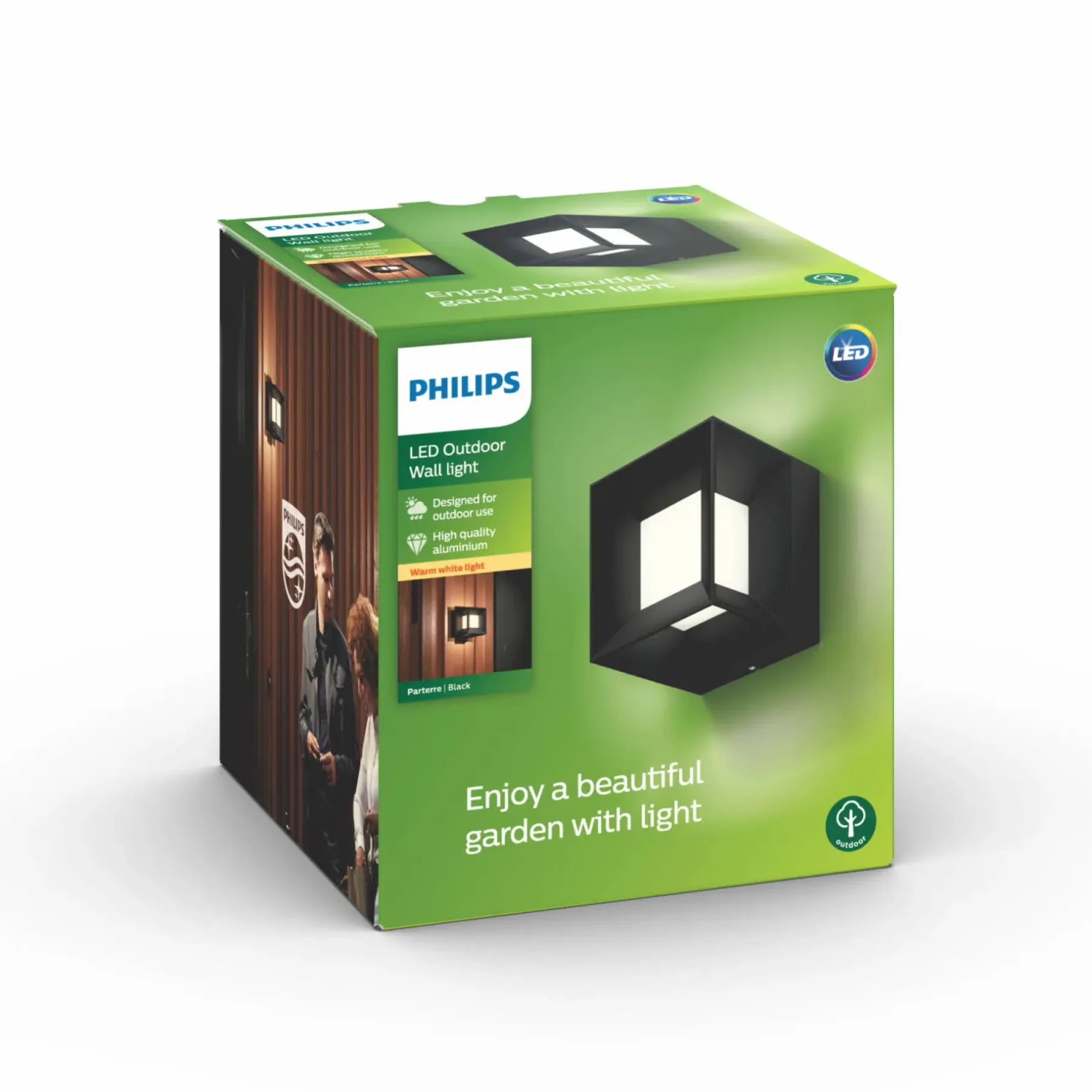 Væglamper Ude ^ Philips PARTERRE UDENDØRS VÆGLAMPE SORT 8W