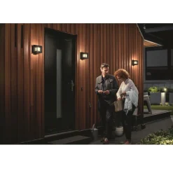 Væglamper Ude ^ Philips PARTERRE UDENDØRS VÆGLAMPE SORT 8W