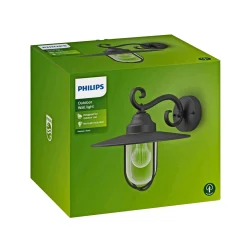 Væglamper Ude ^ Philips PASTURE UDENDØRS VÆGLAMPE SORT 60W