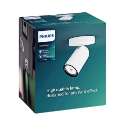 Spotlights ^ Philips PONGEE 1 SPOTLAMPE HVID GU10 5,5W