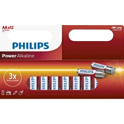 Batterier ^ Philips POWER ALKALINE AA BATTERI 12 STK/PAK