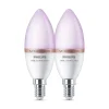 Smart Belysning ^ Philips Smart COLOR 2-PAK LED PÆRE E14 KERTE 5W