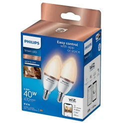 Smart Belysning ^ Philips Smart TUNABLE WHITE 2-PAK LED PÆRE E14 KERTE 5W