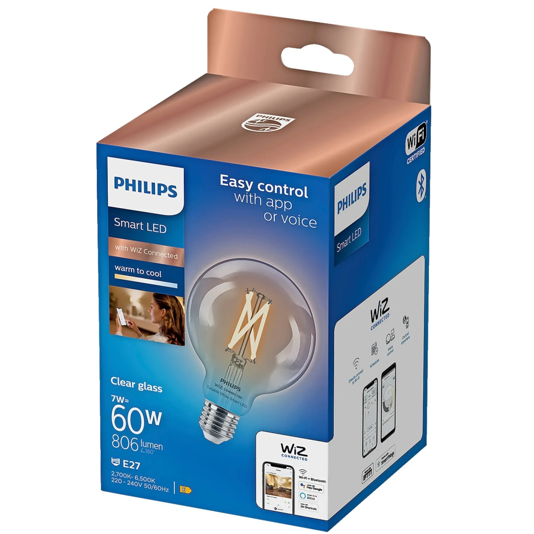 Smart Belysning ^ Philips Smart TUNABLE WHITE LED PÆRE E27 DEKO 7W