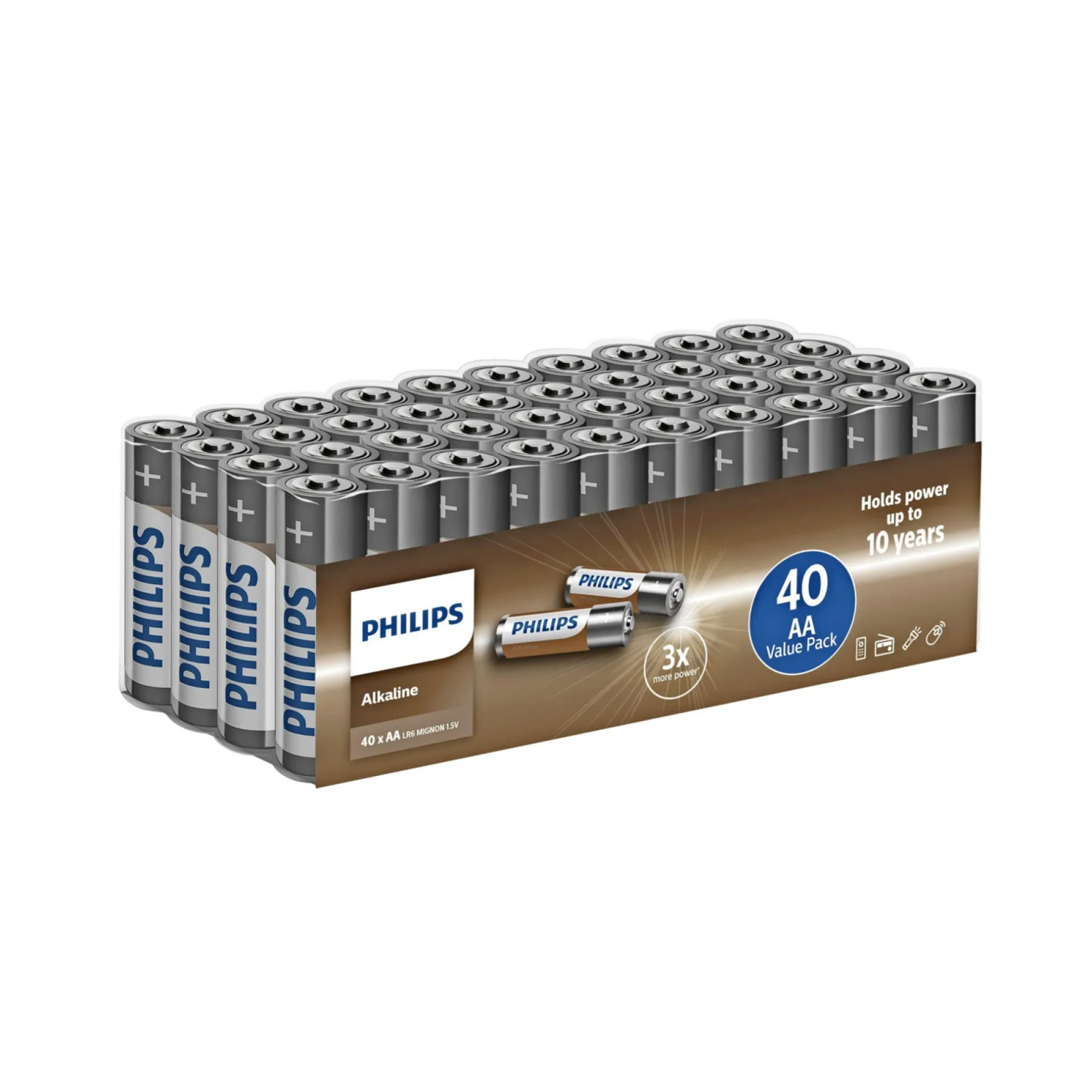 ALKALINE AA BATTERI 40 STK/PAK>Philips Hot
