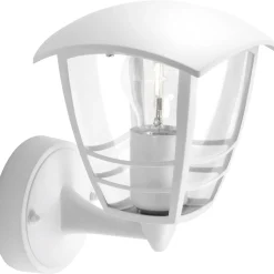 CREEK OP U/SENSOR UDENDØRS VÆGLAMPE HVID 60W>Philips Best