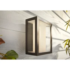 WCA IMPRESS UDENDØRS VÆGLAMPE 16W SORT>Philips Hue Discount