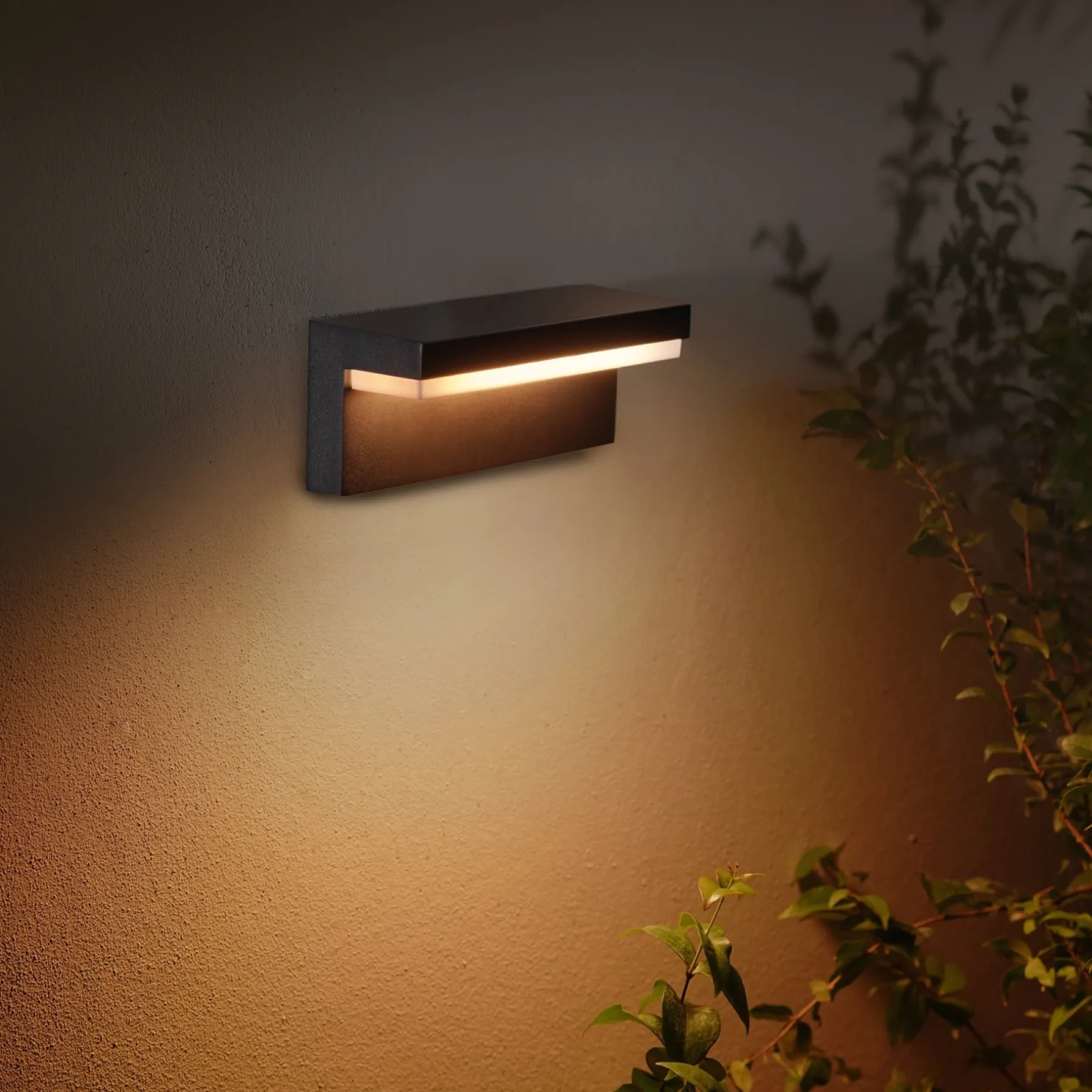 WCA NYRO UDENDØRS VÆGLAMPE 14W SORT>Philips Hue Clearance