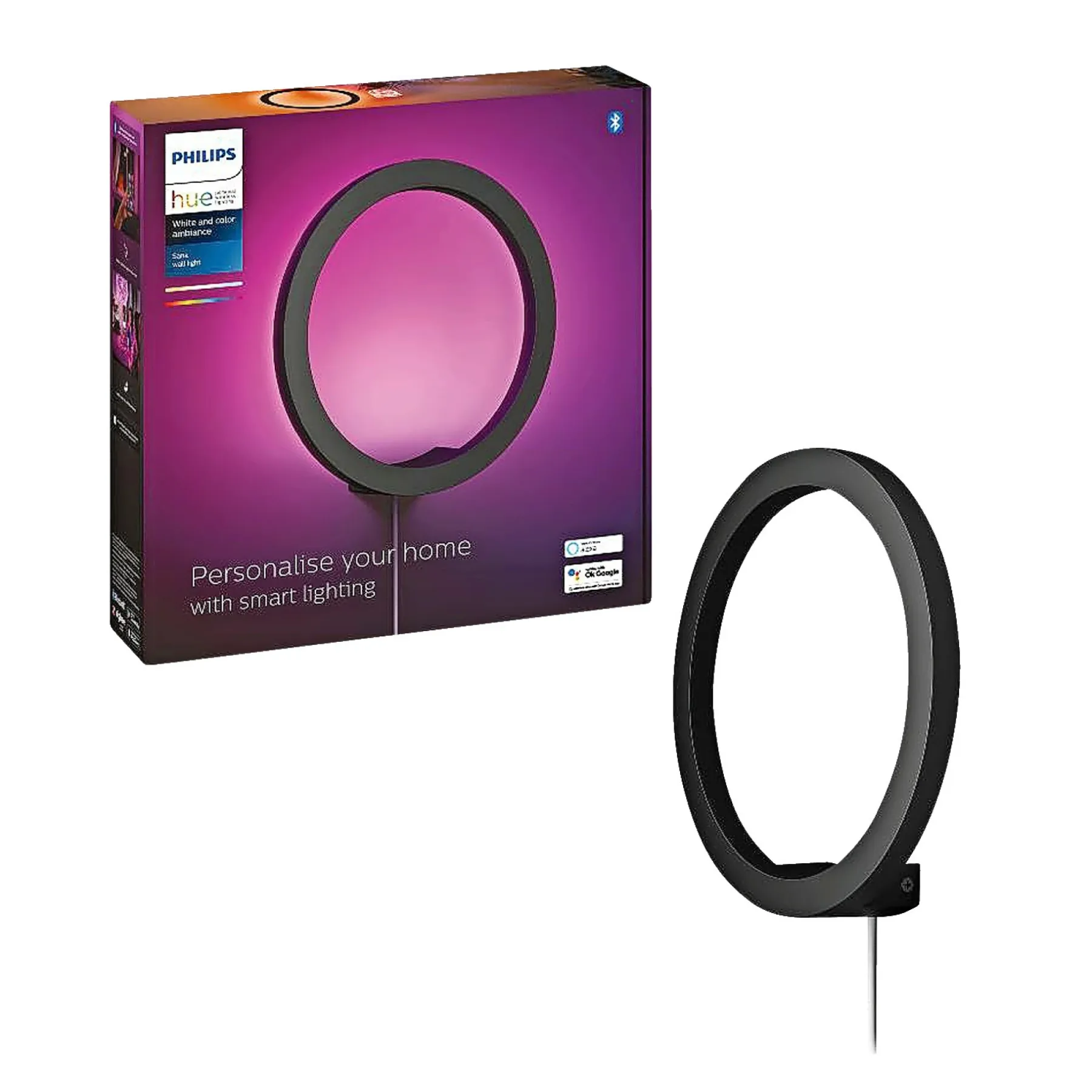 WCA SANA VÆGLAMPE 20W SORT>Philips Hue Best