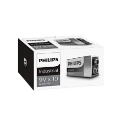 INDUSTRIAL ALKALINE 9V BATTERI 10 STK/PAK>Philips Sale