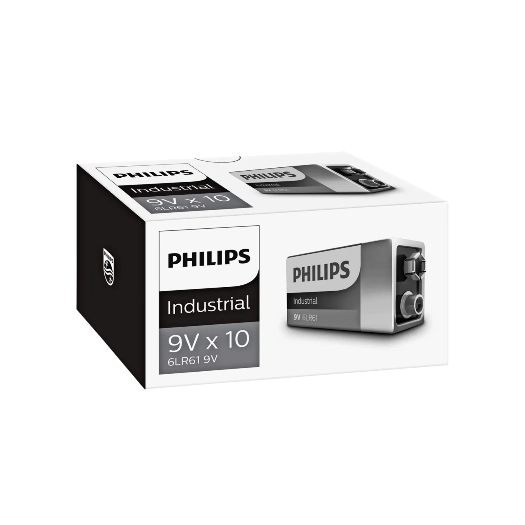 INDUSTRIAL ALKALINE 9V BATTERI 10 STK/PAK>Philips Sale