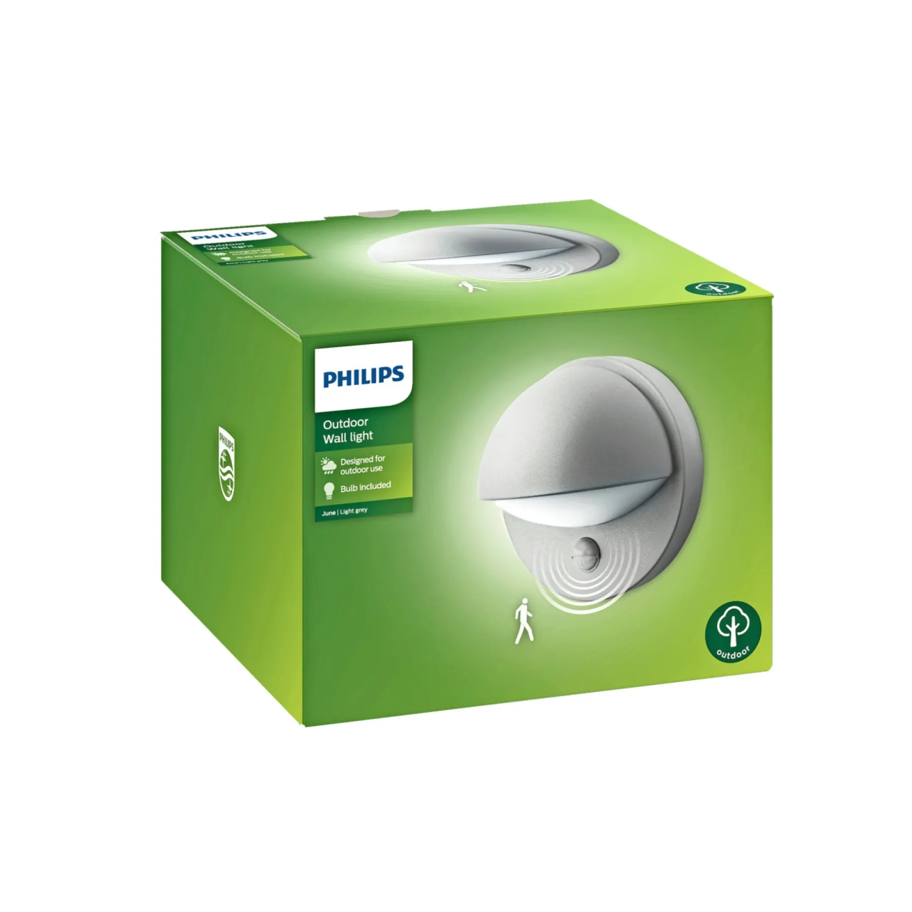 JUNE UDENDØRS VÆGLAMPE GRÅ 12W>Philips Sale