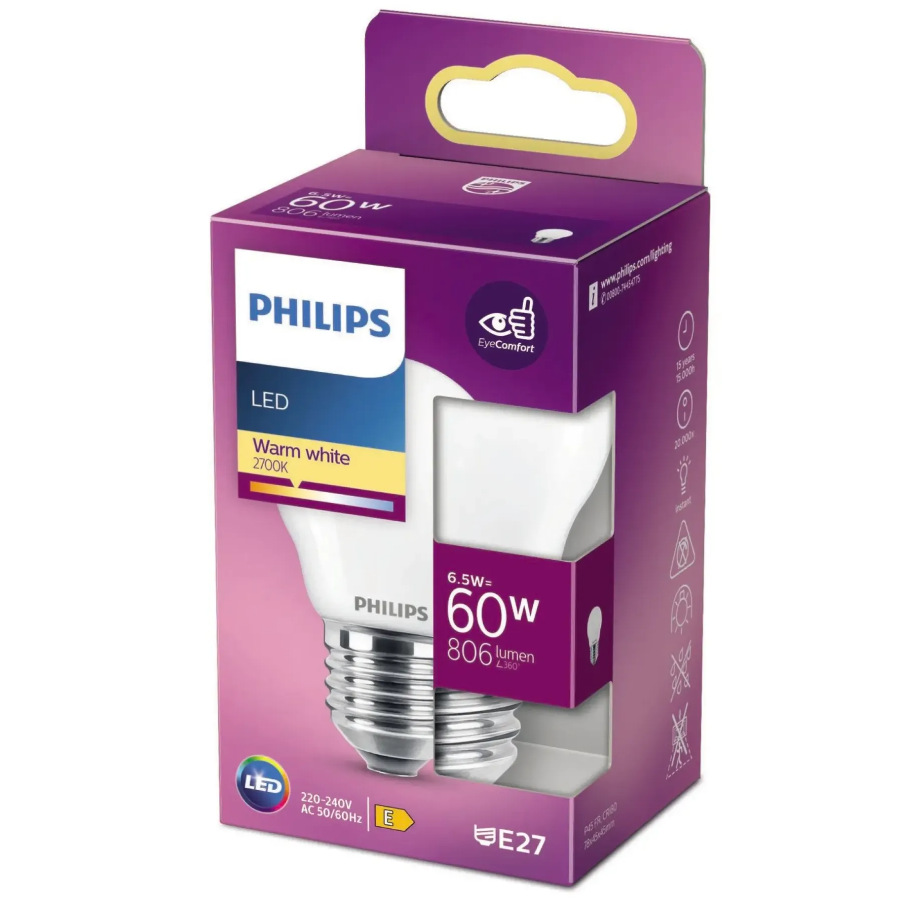 LED PÆRE KRONE E27 7W>Philips Sale