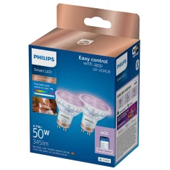 COLOR 2-PAK LED PÆRE GU10 SPOT 5W>Philips Smart Online