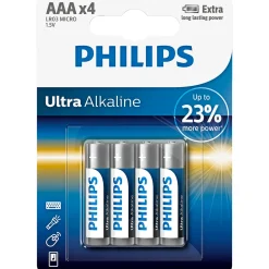 ULTRA ALKALINE AAA BATTERI 4 STK/PK>Philips Hot