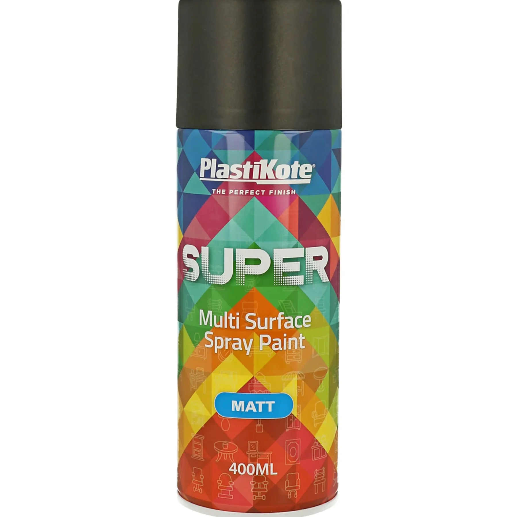 SUPER MAT SPRAYMALING 400 ML RAL 9005 SORT>Plasti kote New